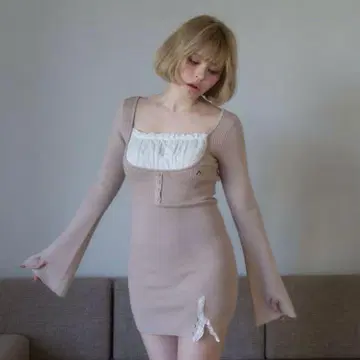 andmary Poppy 레이스 미니 드레스 AM1150