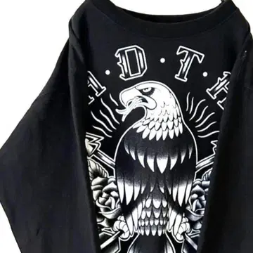 ADTR 버드 이글 로즈 장미 맨투맨 블랙 블랙 구제 의류