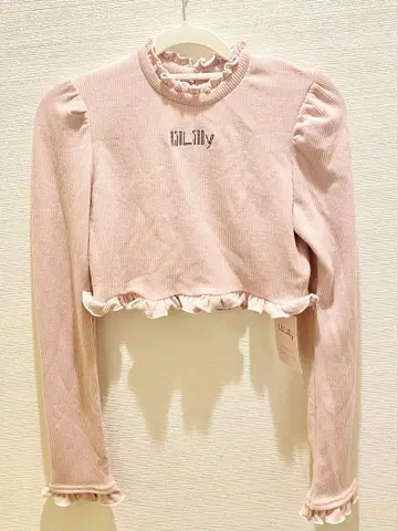 lilLilly 니트 프릴 상의 pink