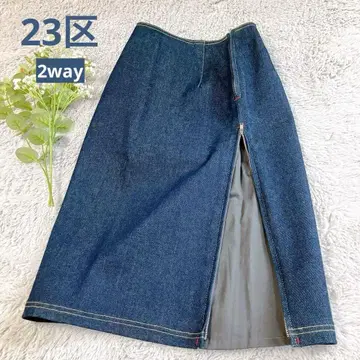 23구 데님 타이트 스커트 2way 슬릿 지퍼 있음 XS 사이즈