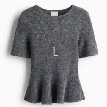 H&M 페플럼 니트 RIB-KNIT PEPLUM TOP L 사이즈