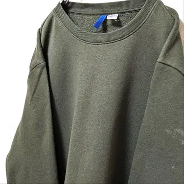 디바이디드 H&M 무지 맨투맨 트레이닝복 그린 녹색 구제 의류