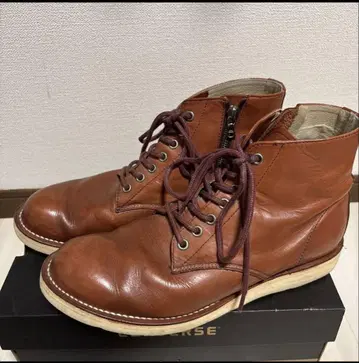 소프넷 부츠 7홀 27cm 사이드 지퍼 브라운