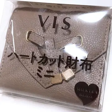 훼미리마트 한정판 VIS 하트컷 미니 지갑 밀크티 베이지 미니 지갑