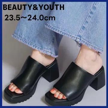 [ 새상품급 ] BEAUTY&YOUTH 커버 플랫폼 뮬 블랙