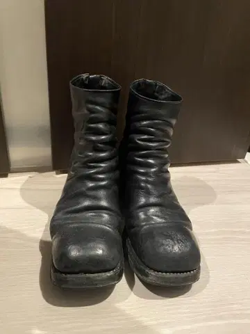 GUIDI 스퀘어토 백 지퍼 부츠