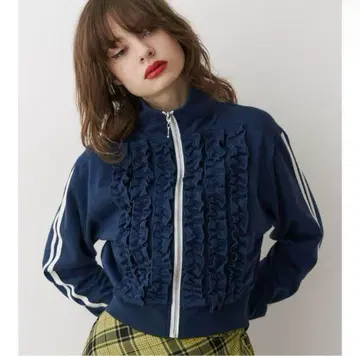 프릴 트랙 자켓 저지 네이비