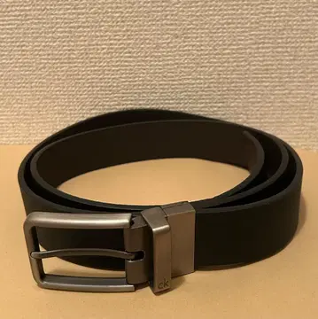 미사용품 Calvin Klein 블랙 가죽 벨트 40 남성용