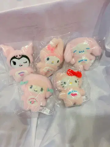 산리오 시크릿 마스코트 나의 데코 백 전신 수트 핑크 5개