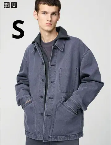 UNIQLO U 오버 사이즈 컬러 데님 자켓 그레이 S