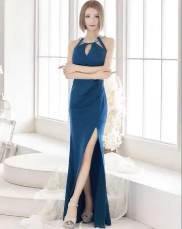 JEWELS 슬릿 드레스 비쥬 부착