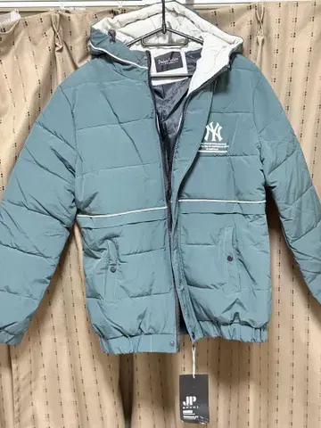 그린 NY 로고 후드 부착 자켓