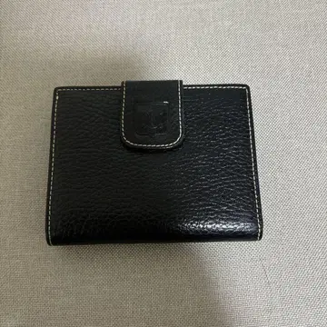 블랙 가죽 접이식 지갑