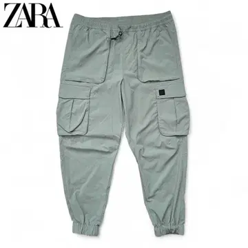 ZARA dnwr. 그레이 나일론 카고 팬츠 조거 배기 워크 팬츠