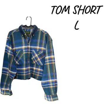TOM SHORT 체크 무늬 크롭 셔츠 L 남녀 공용