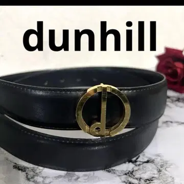 dunhill 블랙 벨트 골드 컬러 버클