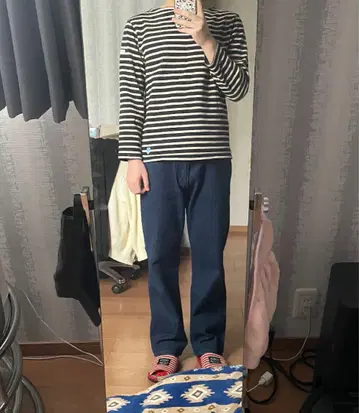오르치발 스트라이프 7부 소매 티셔츠