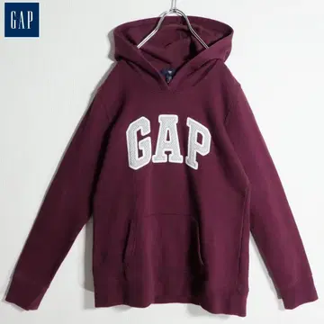갭 GAP 후드티 풀오버 자수 XS 버건디