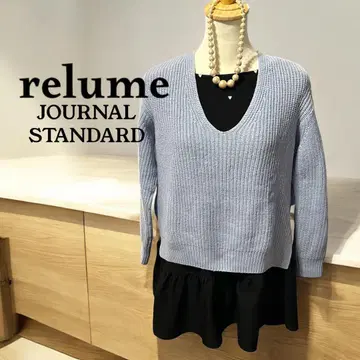 JOURNAL STANDARD 니트 V넥 스카이블루 relume