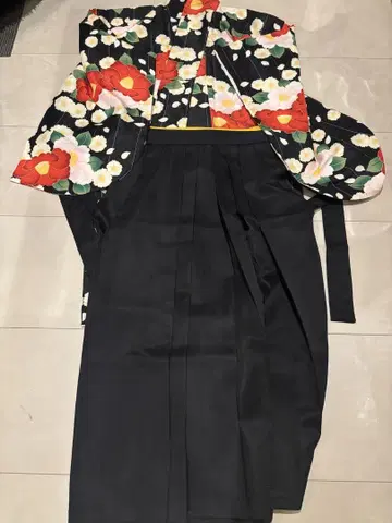 하카마 3종 세트 꽃무늬 졸업식