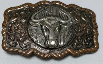 빈티지 COPPER BELL 소 버팔로 구리 버클 USA