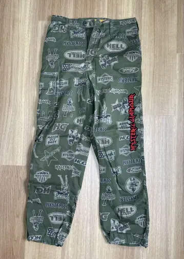 HYSTERIC GLAMOUR 카모플라쥬 와펜 카고 팬츠 S 히스걸