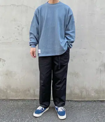 DESCENDANT/CLASP OXFORD TROUSERS (BLACK)