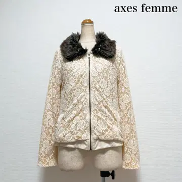axes femme 퍼 옷깃 레이스 자켓 페어리 그런지 Y2K