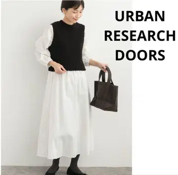 URBAN RESEARCH DOORS 니트 베스트 레이어드 원피스