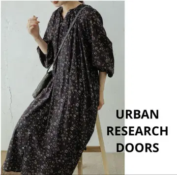 URBAN RESEARCH DOORS 코튼 아라베스크 프린트 원피스