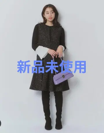 새상품 JUSGLITTY 바닥 플레어 져지 스커트 트위드 원피스