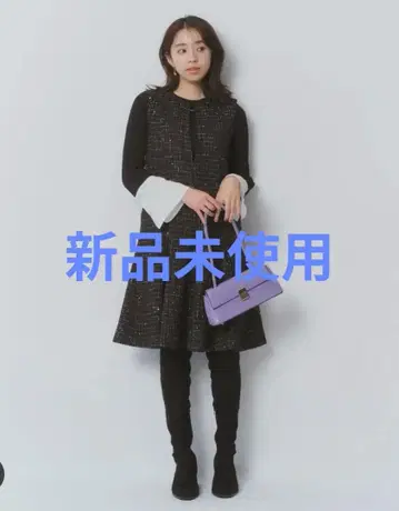 새상품 JUSGLITTY 바닥 플레어 져지 스커트 트위드 원피스