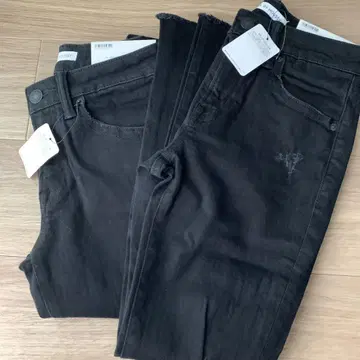 MOUSSY 블랙 스키니 데님 S 데미지 2개 블랙