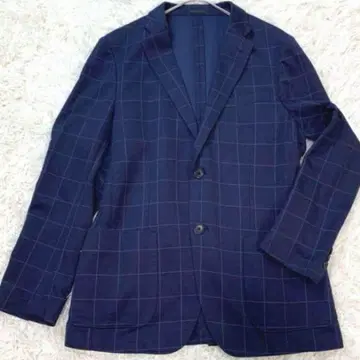 [ M ] 유니클로 UNIQLO 체크 테일러드 자켓 네이비