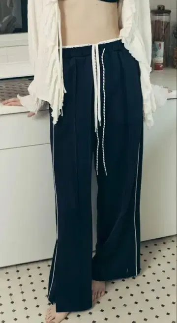 rosary moon 레이어드 저지 팬츠 네이비