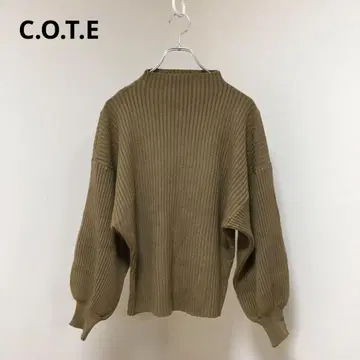 C.O.T.E 하이넥 스웨터 니트 돌먼 슬리브 카키