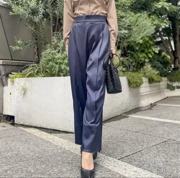serpentina 스트레치 새틴 팬츠 네이비 L