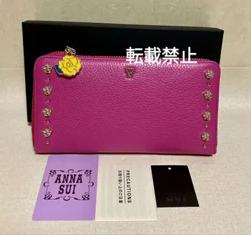 ANNA SUI 지갑 라운드 지퍼 장지갑 발렌시아 장미 새상품 박스 포함