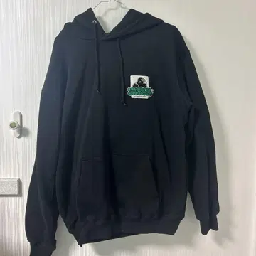 XLARGE 블랙 후드 부착 후드티 로고