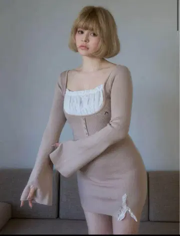 [ ANDMARY ] poppy lace mini dress 베이지