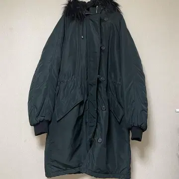H&M 다크 그린 모즈 코트 S