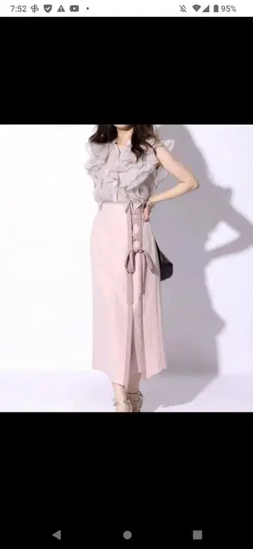 배색 레이스업 스커트 아푸와이저 리셰