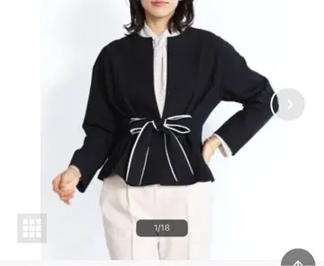 페넬 야마다야 파이핑 리본 자켓 블랙 9호