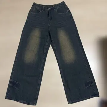 다크 블루 와이드 레그 데님 L 사이즈