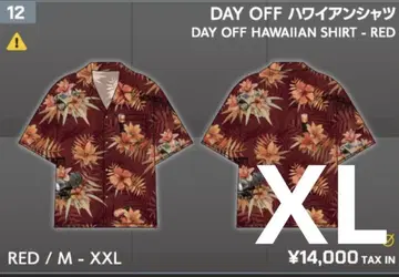 tgs2025 타르코프 Tarkov DAY OFF 하와이안 셔츠 빨간색