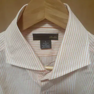 미니멀리스트 3 오렌지와 화이트 스트라이프 긴팔 셔츠