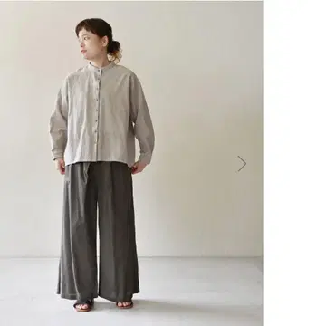 시삼 공방 수직 스탠드 카라 셔츠
