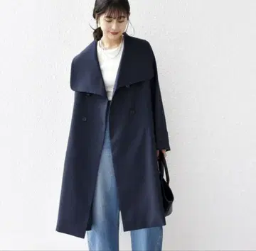 SHIPS any: 드라이 트윌 숄카라 A라인 코트