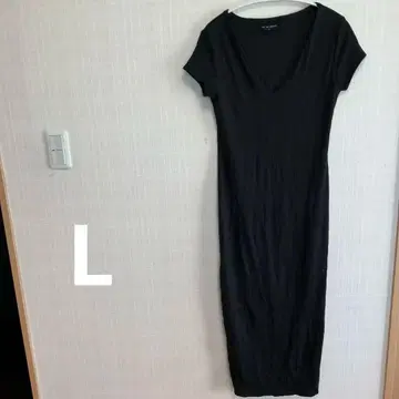 [ L ] SEE YOU MONDAY 리브 니트 타이트 원피스 블랙