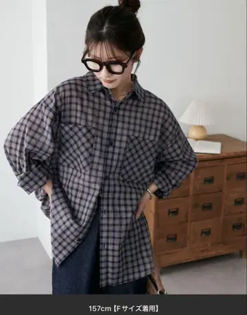 시어 체크 오버 셔츠